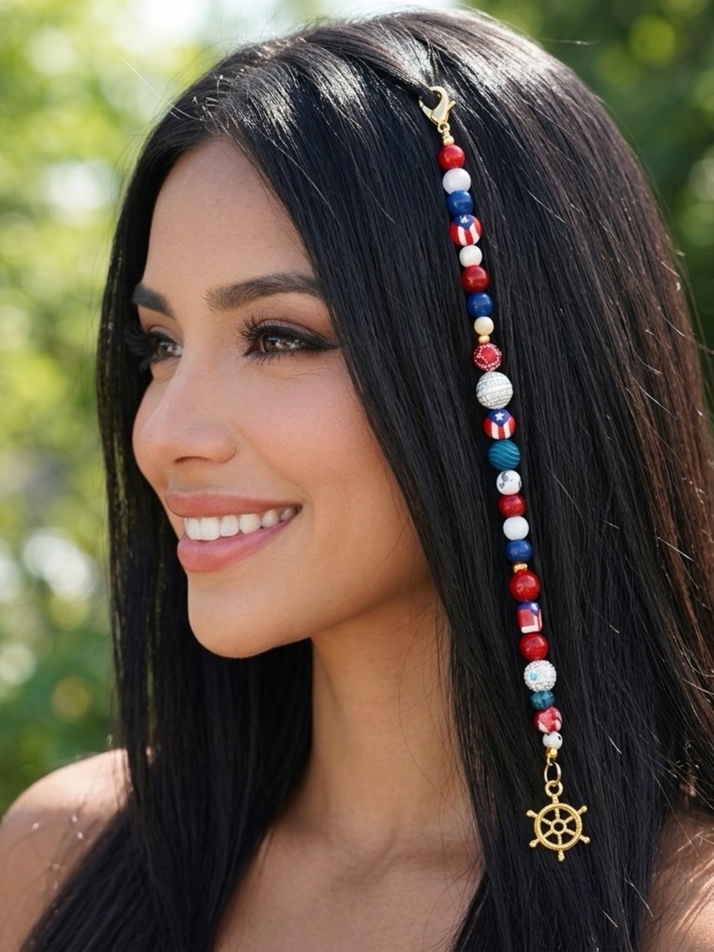 Caribe Puerto Rico 🇵🇷 Charm Hair Bead Strand
